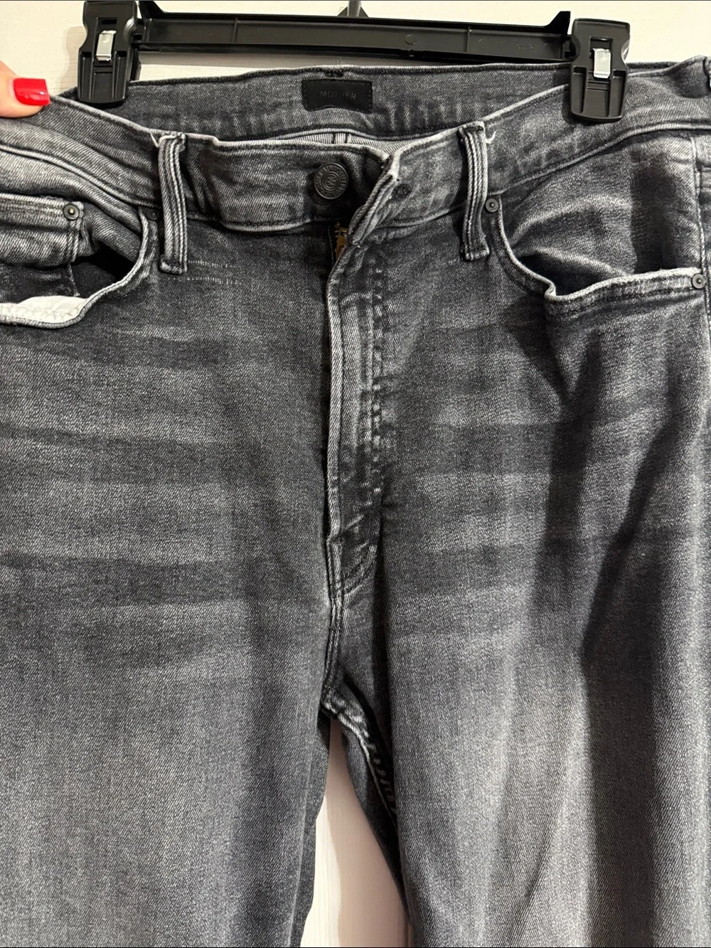 MOTHER High Rise Gray Washed Jeans